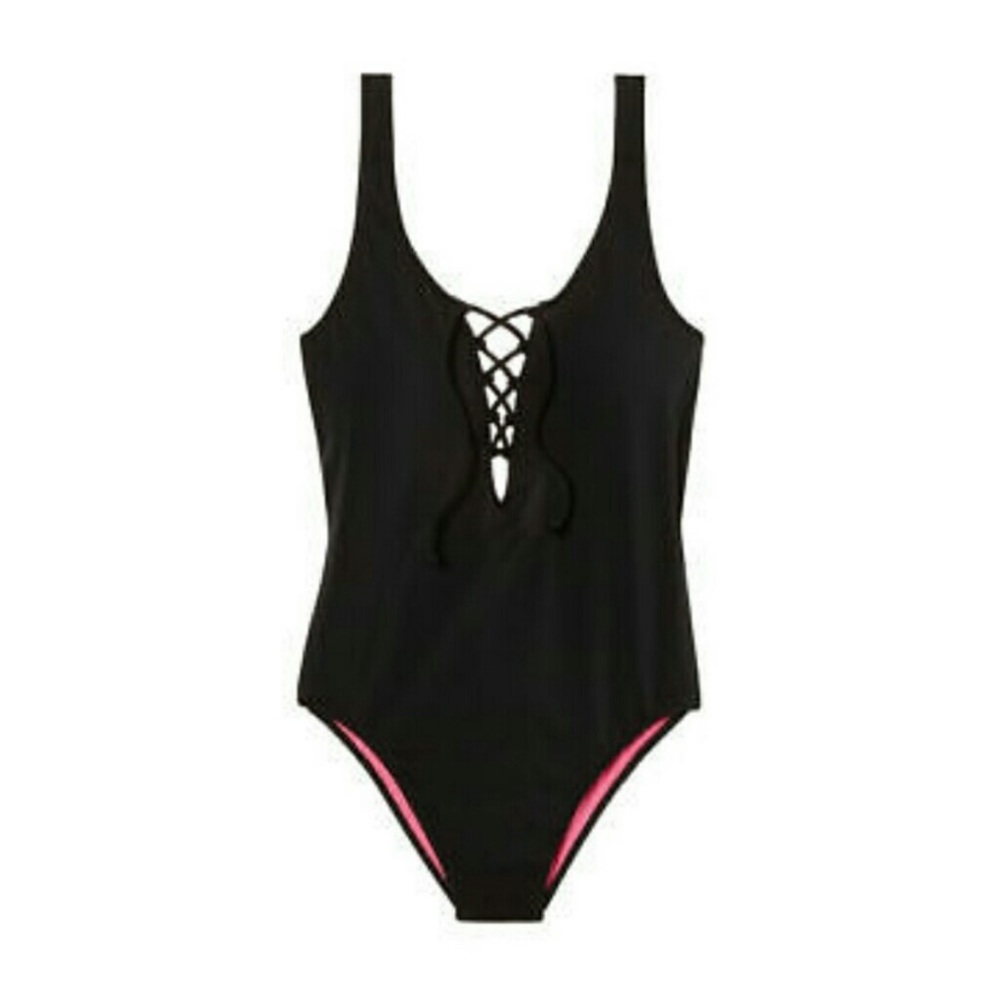 VS Black Lace Up One Piece